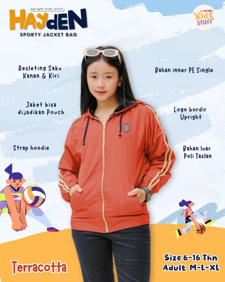 PO TEEN & ADULT HAYDEN SPORTY JACKET BY UPRIGHT BAG BY UPRIGHT
