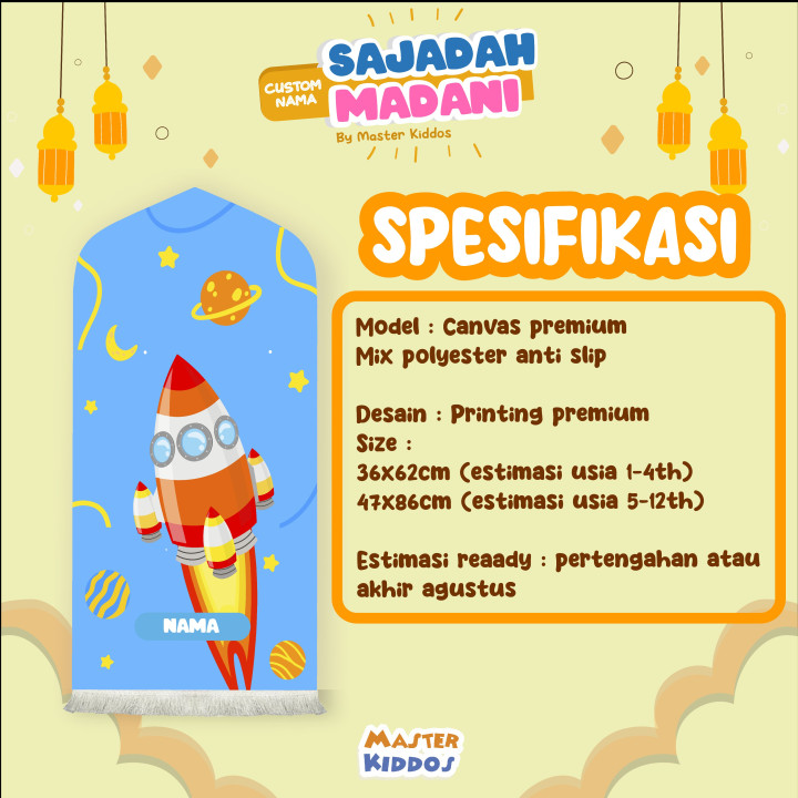 PO SAJADAH MADANI CUSTOM NAMA (KIDS) BY MASTER KIDDOS