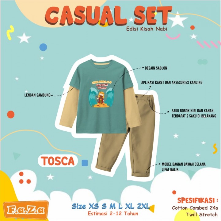 PO CASUAL SET EDISI KISAH NABI BY FAZA