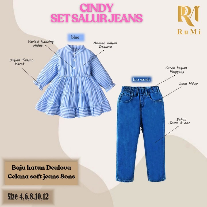 PO CINDY SET SALUR JEANS BY RUMI