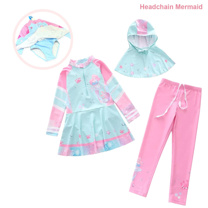 FAST PO 3IN1 TUNIK GIRL SERIES BAJU RENANG