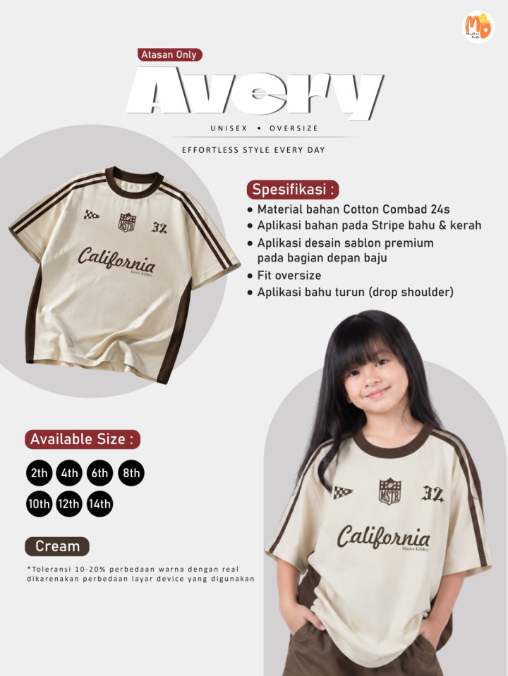 PO AVERY TSHIRT BY MASTER KIDDOS