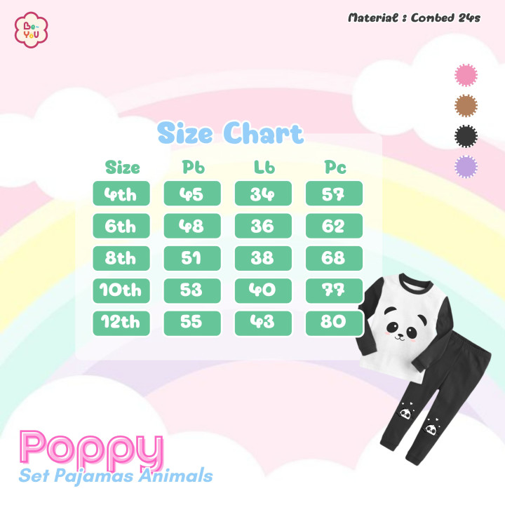 PO POPPY SET PAJAMAS ANIMAL BY BE YOU