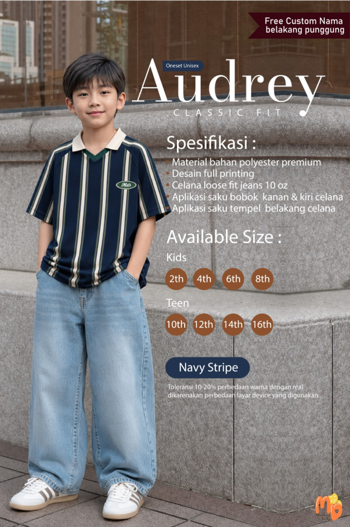 PO ONESET JERSEY AUDREY SPORTY CUSTOM NAMA BY MASTER KIDDOS