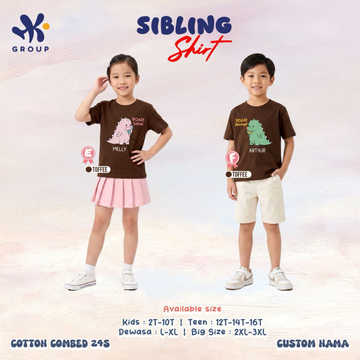 PO SIBLING TSHIRT CUSTOM NAME LENGAN PENDEK BY HK GROUP