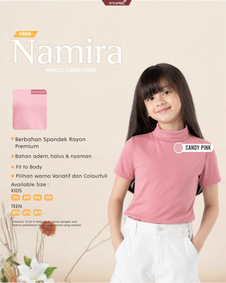 PO NAMIRA MANSET ANAK PENDEK BY VITTO APPAREL