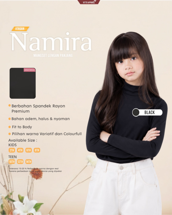 PO NAMIRA MANSET ANAK PANJANG BY VITTO APPAREL