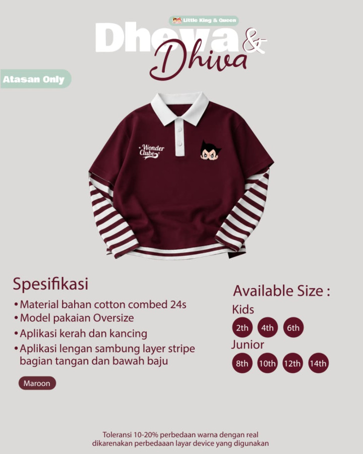 PO DHEVA & DHIVA T-SHIRT ONLY BY LITTLE KING & QUEEN