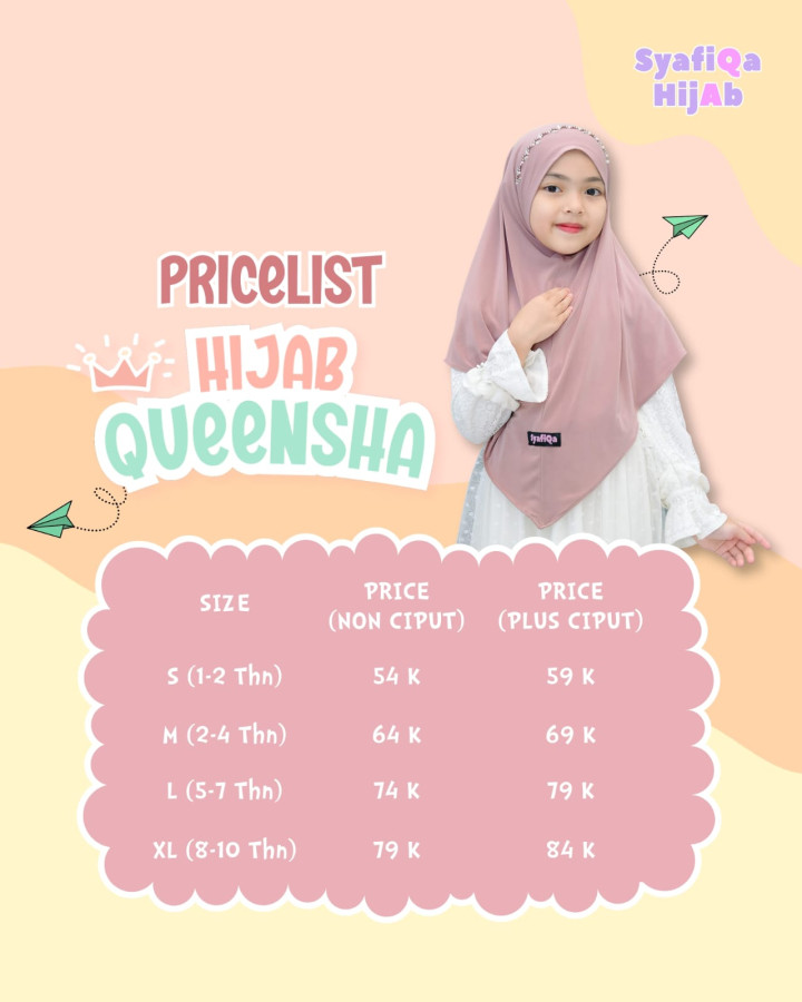 PO HIJAB QUEENSHA (NON CIPUT) BY SYAFIQA