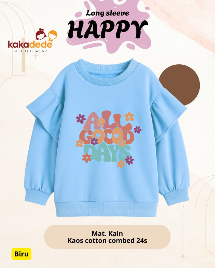 PO LONGSLEEVE HAPPY (TEEN & JUMBO) BY KAKADEDE