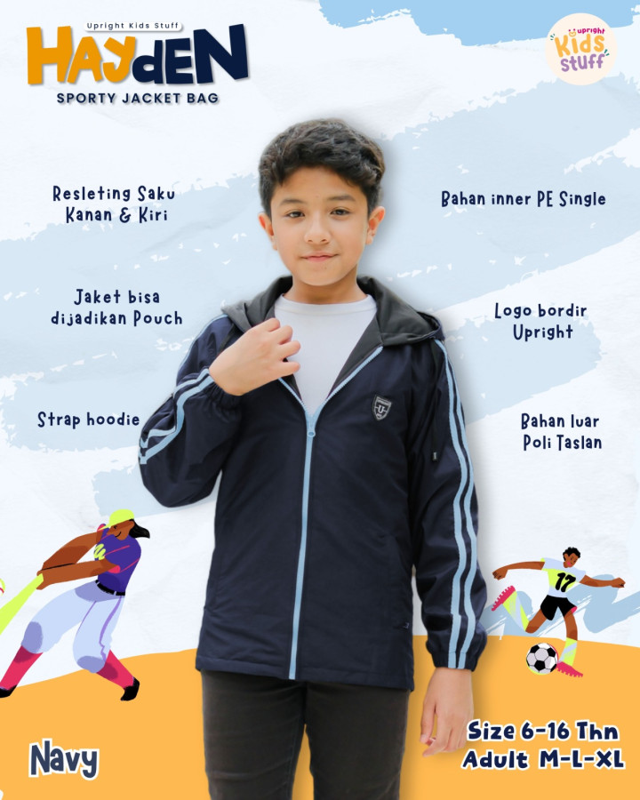 PO TEEN & ADULT HAYDEN SPORTY JACKET BY UPRIGHT BAG BY UPRIGHT