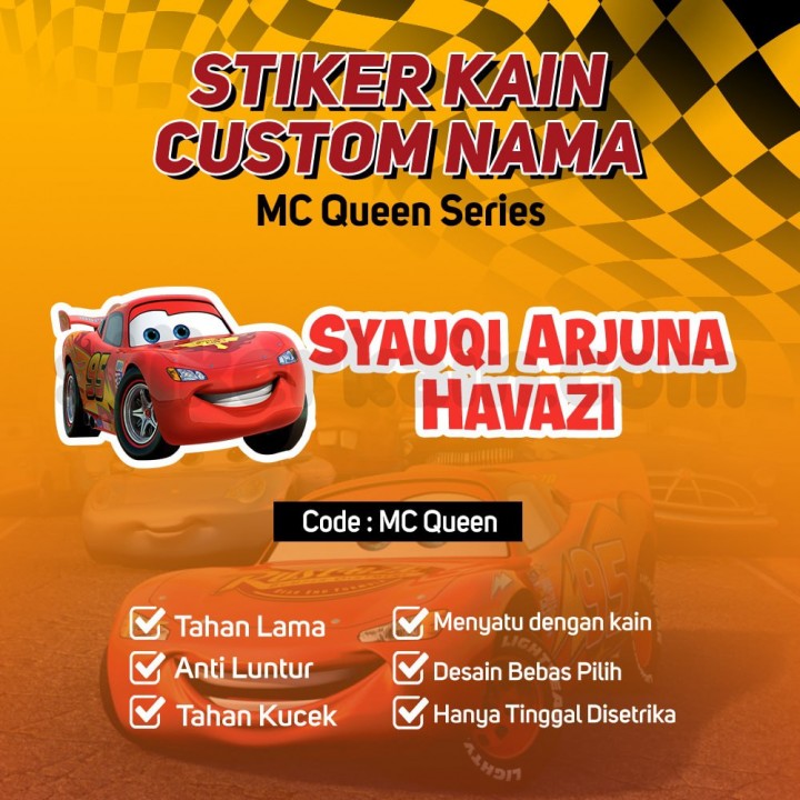 PO STIKER KAIN MC QUEEN CARS VOL 1 MGL