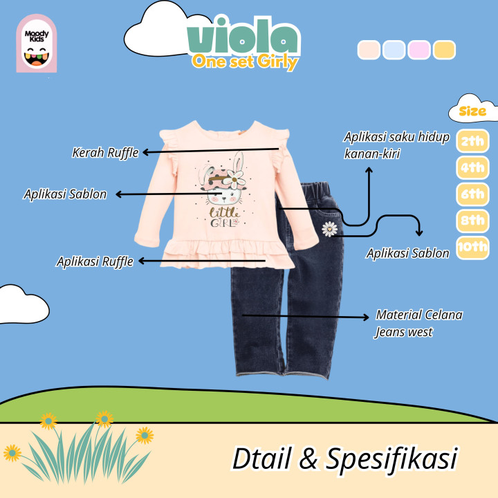 PO VIOLA ONE SET GIRL BY MOODYKIDS