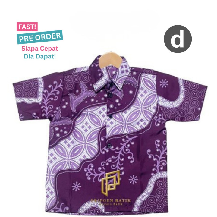 FAST PO AZKA KEMEJA BATIK PENDEK ANAK 