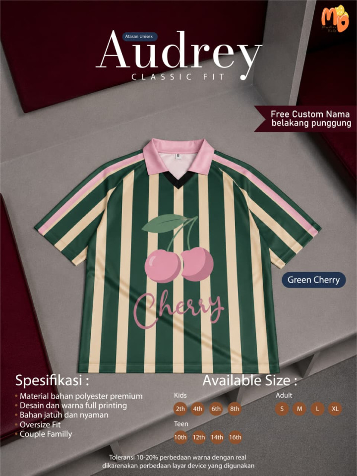PO TSHIRT JERSEY AUDREY SPORTY CUSTOM NAMA BY MASTER KIDDOS