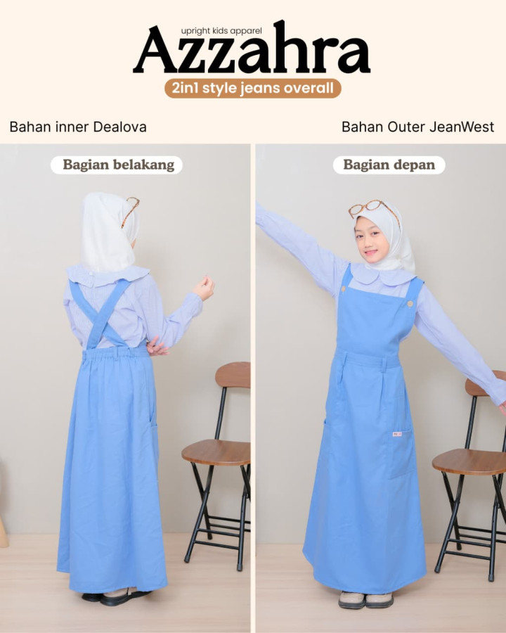 PO AZZAHRA 2IN1 STYLE JEANS OVERALL BY UPRIGHT