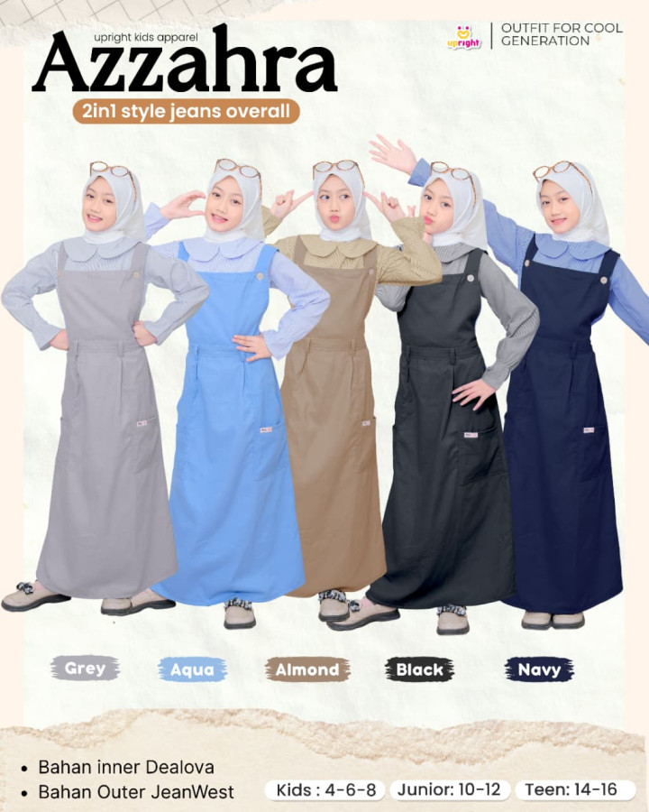 PO AZZAHRA 2IN1 STYLE JEANS OVERALL BY UPRIGHT