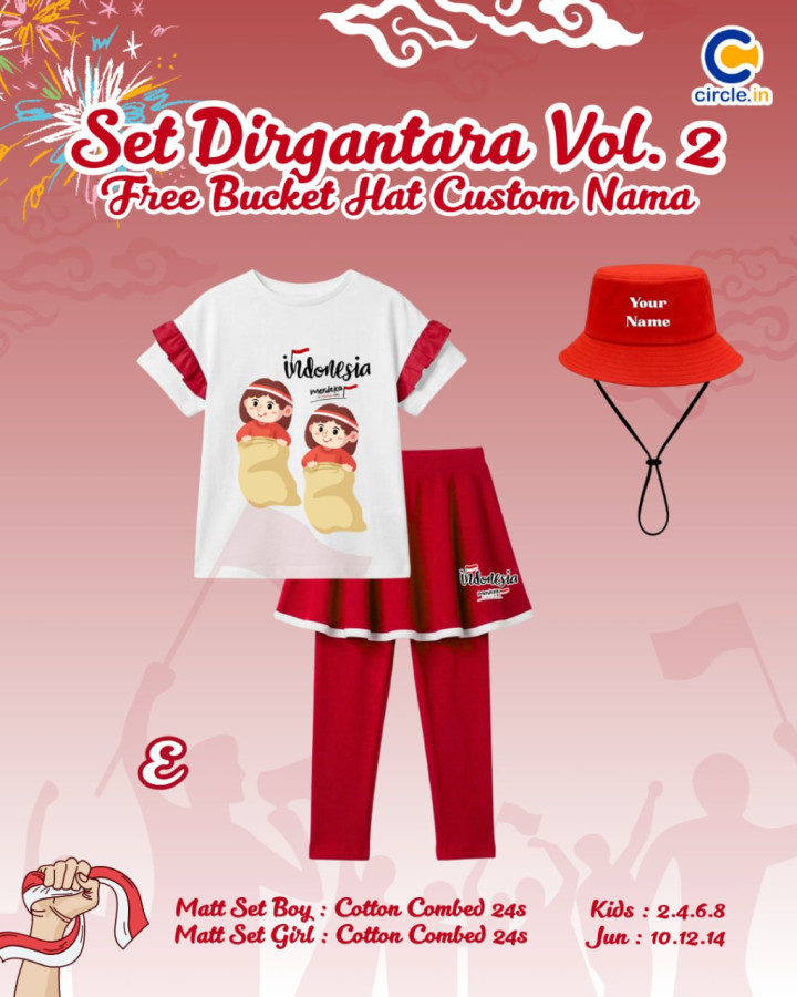 PO SET DIRGANTARA FREE BUCKET HAT CUSTOME NAME VOL 2 BY CIRCLE.IN