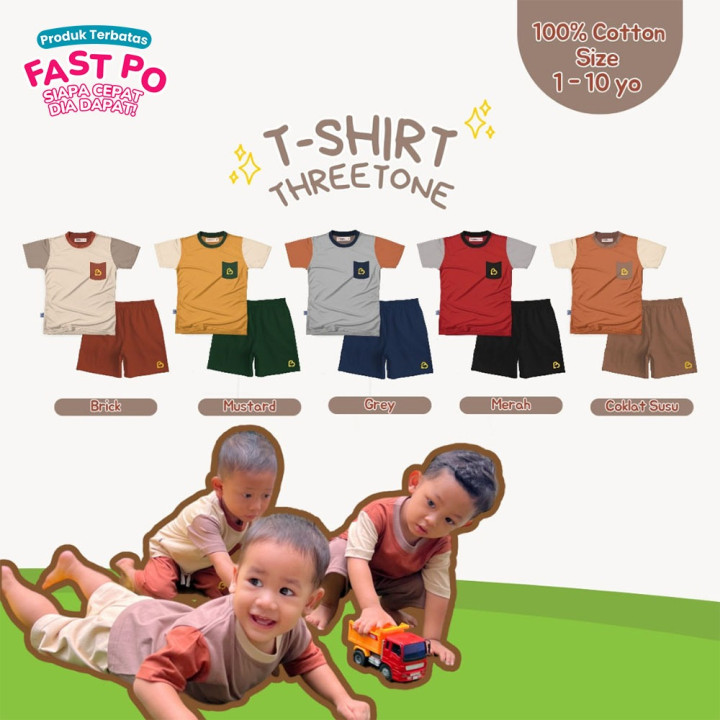 FAST PO ITACHI SERI 1 SET T-SHIRT THREETONE