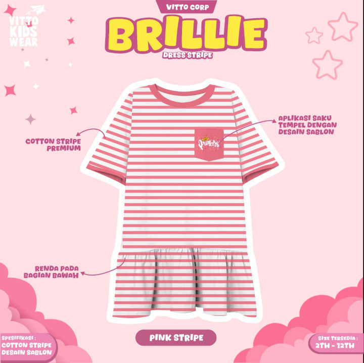 PO BRILLIE DRESS STRIPE BY VITTO KIDSWEAR