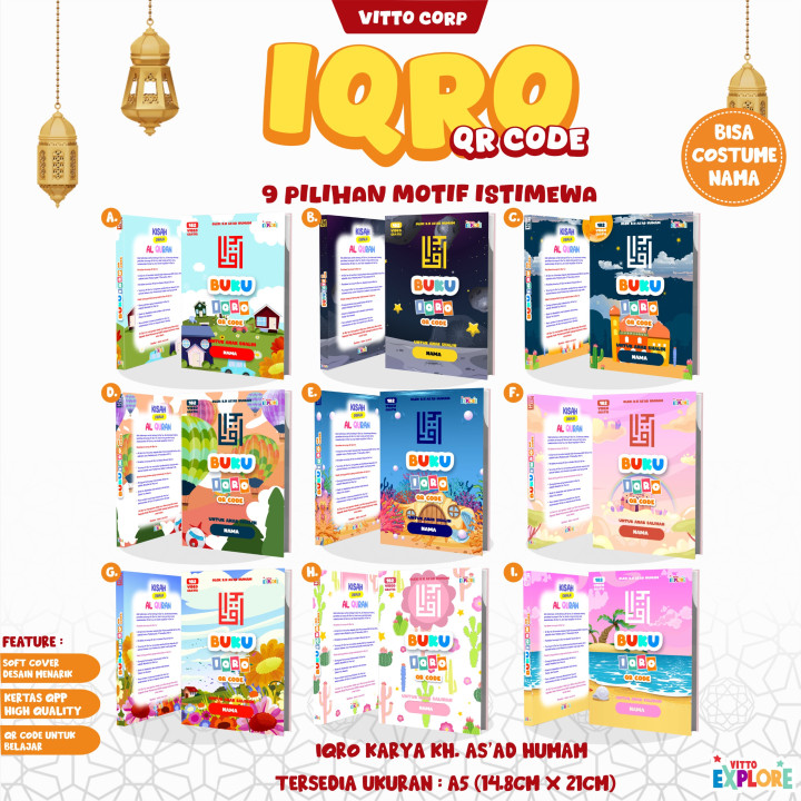 PO BUKU IQRO COSTUME NAMA BY VITTO