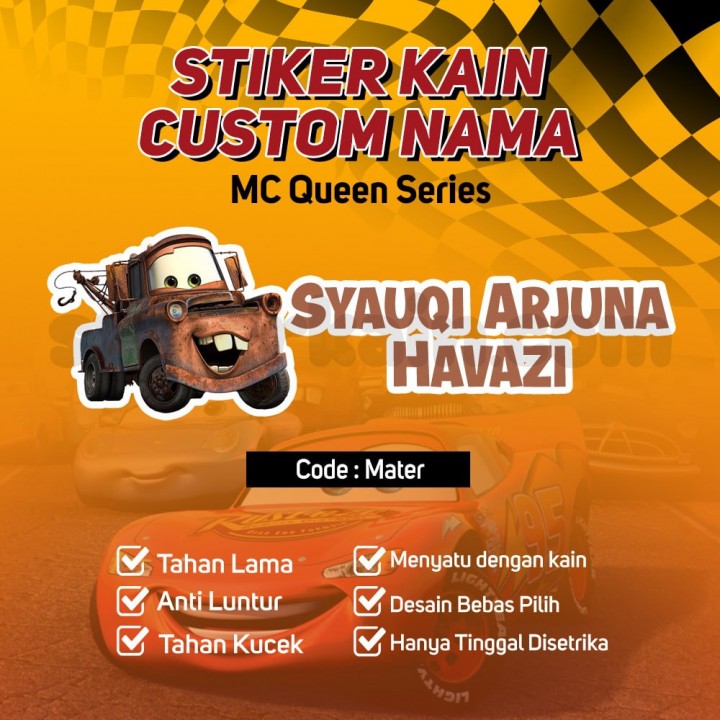 PO STIKER KAIN MC QUEEN CARS VOL 1 MGL