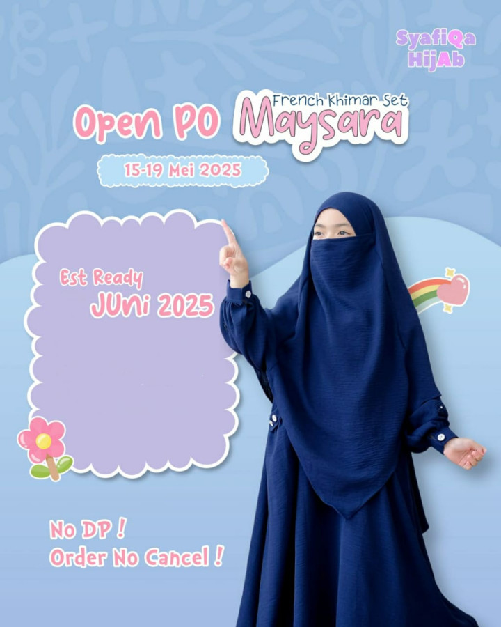 PO FRENCH KHIMAR SET MAYSARA DEWASA BY SYAFIQA HIJAB