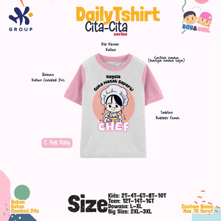 PO DAILY SUIT TSHIRT CUSTOM NAMA CITA-CITA SERIES HK GRUP