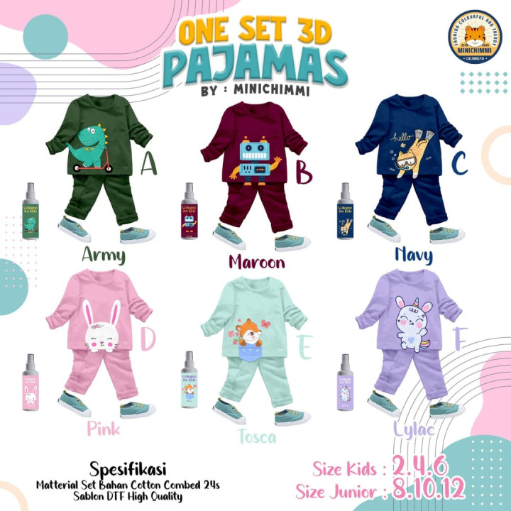 PO ONE SET 3D PAJAMAS MINICHIMMI
