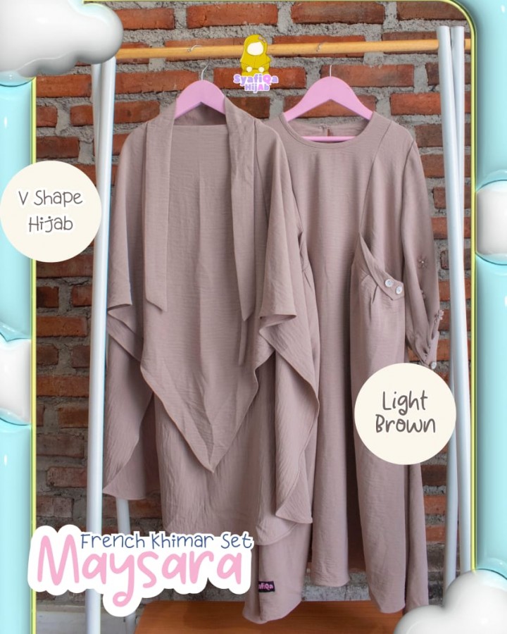 PO FRENCH KHIMAR SET MAYSARA V SHAPE HIJAB BY SYAFIQA