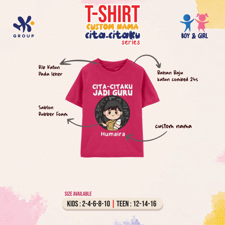  PO T-SHIRT CUSTOM NAMA CITA-CITAKU SERIES BY HK GROUP