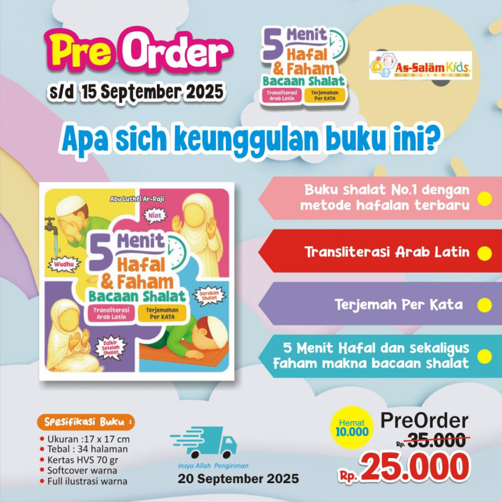 PO BUKU 5 MENIT HAFAL & FAHAM BACAAN SHALAT BY AS-SALAM 