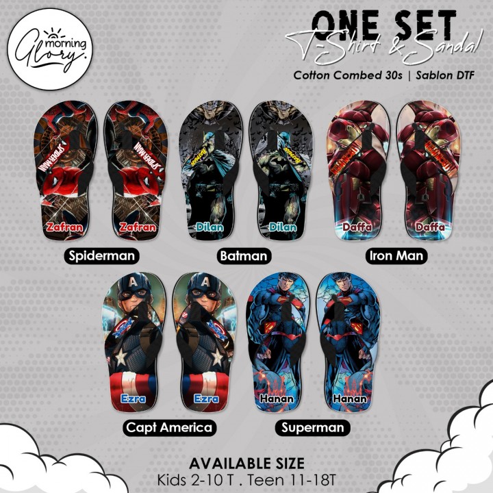 PO CUSTOM SANDAL KARAKTER SUPERHERO