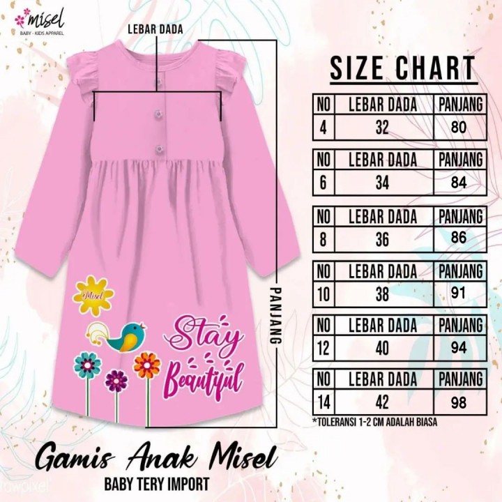 GAMIS ANAK MISEL BABY TERRY IMPORT