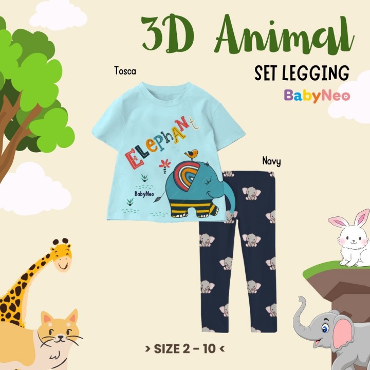 PO 3D ANIMAL SET LEGGING BY BABYNEO