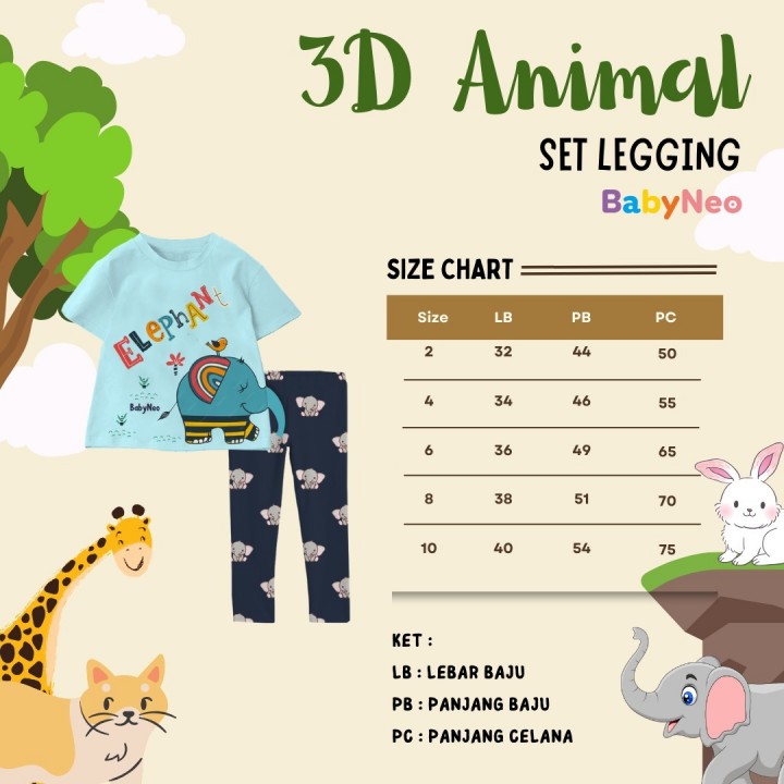 PO 3D ANIMAL SET LEGGING BY BABYNEO