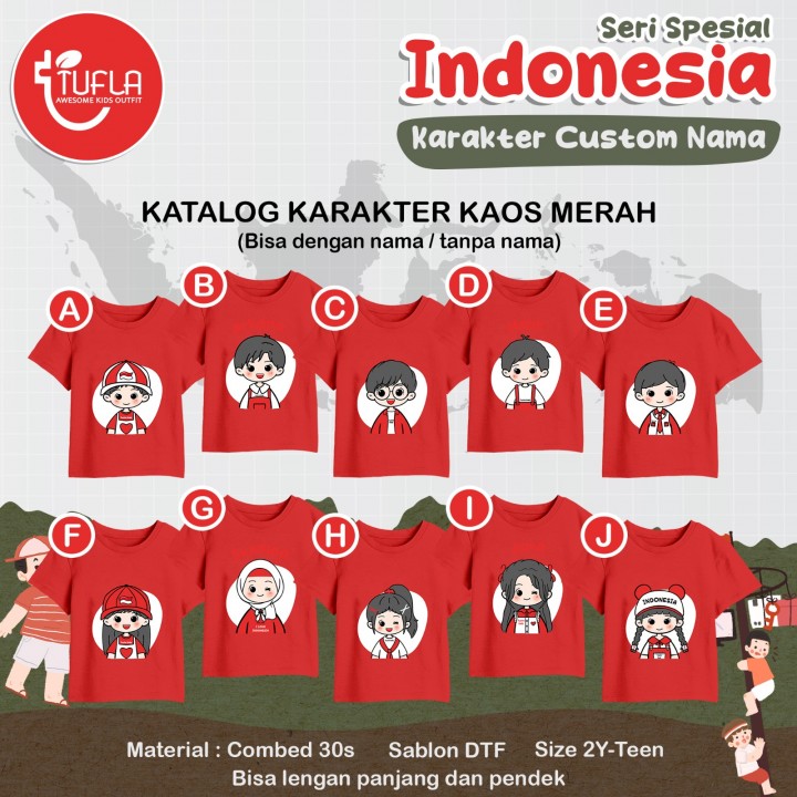 SABLON  SERI SPESIAL INDONESIA - KARAKTER CUSTOM NAMA