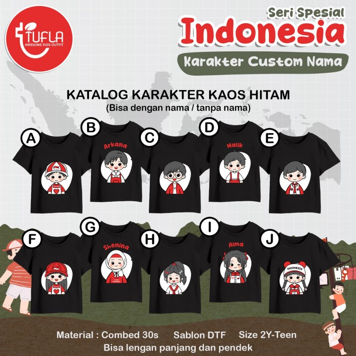 SABLON  SERI SPESIAL INDONESIA - KARAKTER CUSTOM NAMA