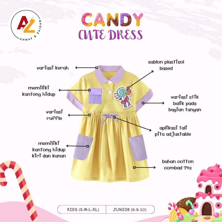 PO CANDY CUTE DRESS BY AHNAF&ZAIDAN;