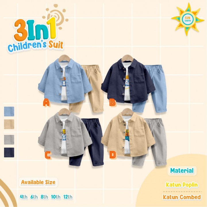 PO 3IN1 CHILDRENS SUIT BY SUN EARTH