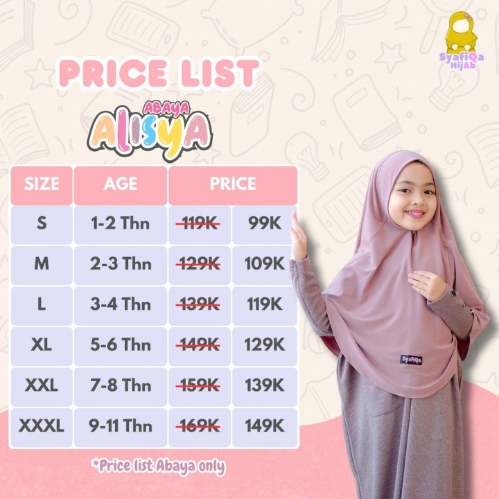 PO ABAYA ALISYA (TANPA HIJAB) BY SYAFIQA