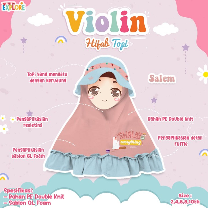 PO HIJAB TOPI VIOLIN BY VITTO EXPLORE