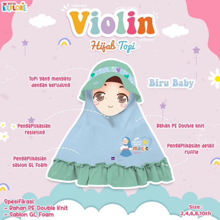 PO HIJAB TOPI VIOLIN BY VITTO EXPLORE