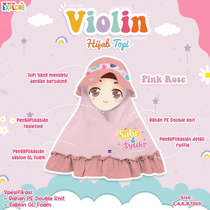 PO HIJAB TOPI VIOLIN BY VITTO EXPLORE