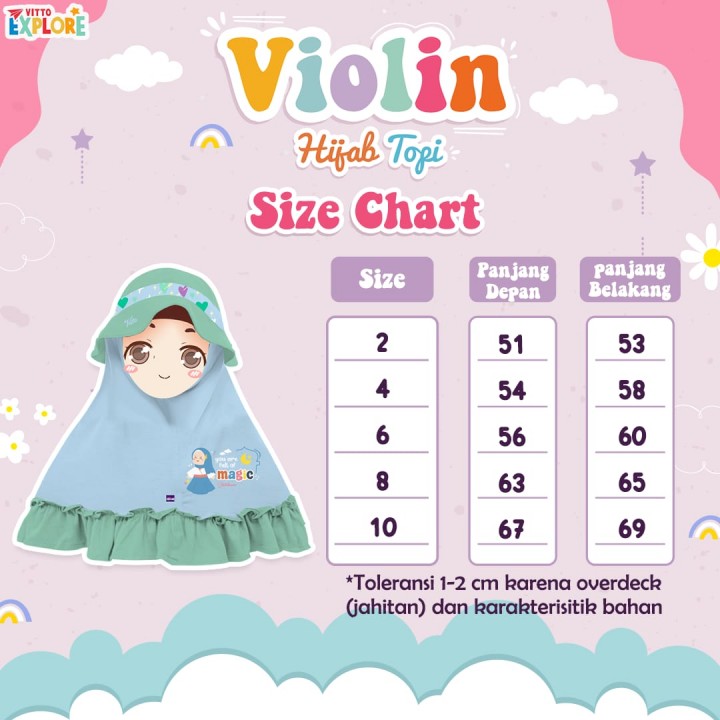 PO HIJAB TOPI VIOLIN BY VITTO EXPLORE