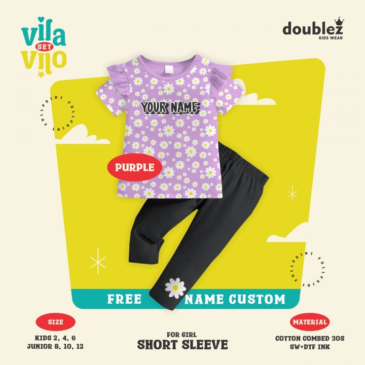 PO VILA VILO SET (PENDEK KIDS)  BY DOUBLEZ