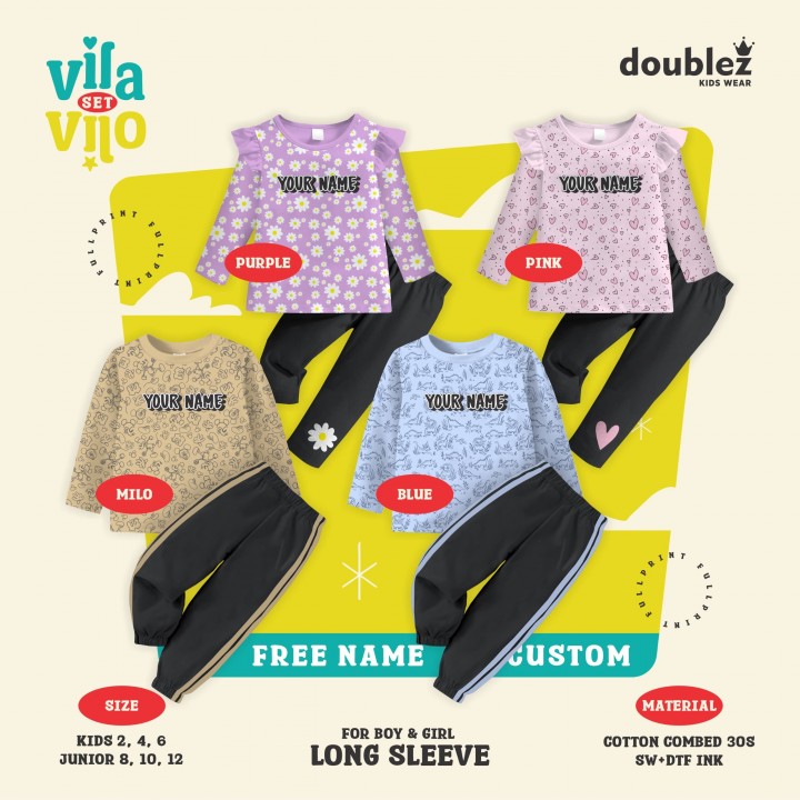 PO VILA VILO SET (PANJANG)  BY DOUBLEZ