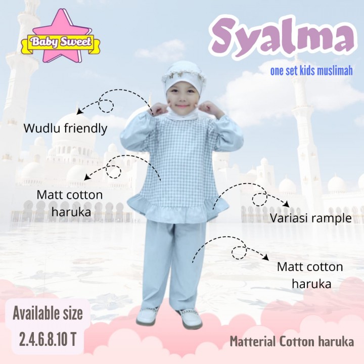 PO SYALMA ONE SET KIDS MUSLIMAH BY BABY SWEET