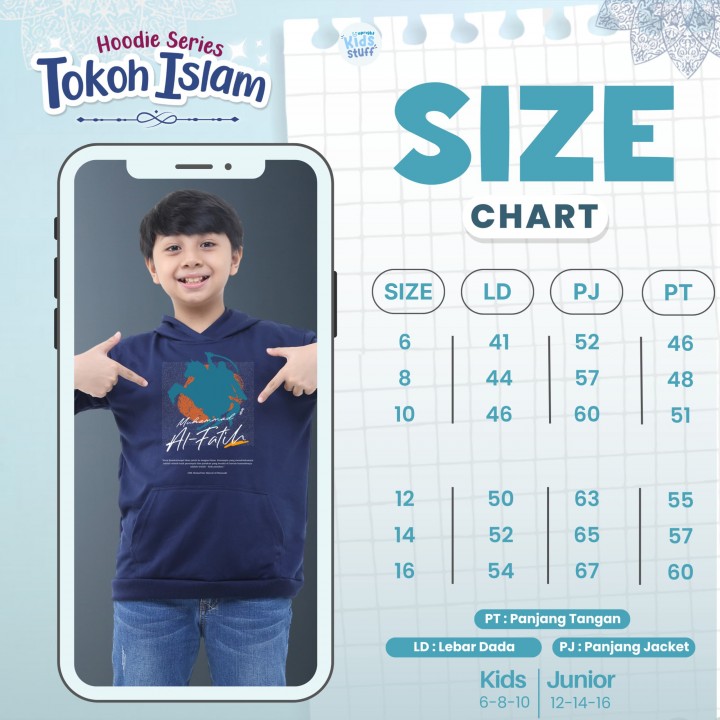 PO HOODIE SERIES TOKOH ISLAM (JUN) BY UPRIGHT KIDS STUFF