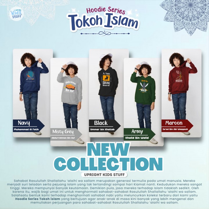 PO HOODIE SERIES TOKOH ISLAM (JUN) BY UPRIGHT KIDS STUFF